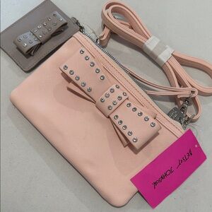 Betsey Johnson Blush Pink Bow Wristlet